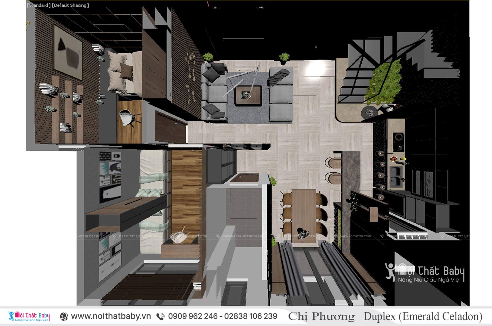 Mặt bằng căn hộ Duplex Emerald celadon city 141m2 - Tầng trệt